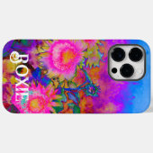 Abstracte retro roze bloemenroze zonnebloemvelden Case-Mate iPhone case (Achterkant (horizontaal))