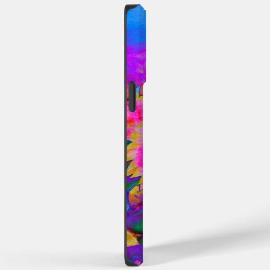 Abstracte retro roze bloemenroze zonnebloemvelden Case-Mate iPhone case (Achterkant / Rechts)