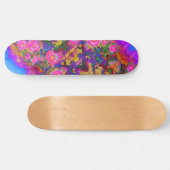 Abstracte retro roze bloemenroze zonnebloemvelden persoonlijk skateboard (Horizontaal)