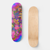 Abstracte retro roze bloemenroze zonnebloemvelden persoonlijk skateboard (Voorkant)