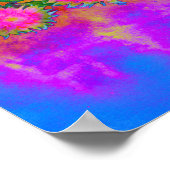 Abstracte retro roze bloemenroze zonnebloemvelden poster (Hoek)