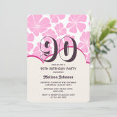 Abstracte Retro Roze Kamille Bloem Verjaardag Kaart (Staand voorkant)