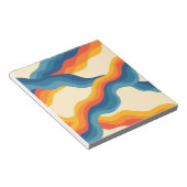 Abstracte Retro Sinaasappel Blauw Wavy Stripe Bold Notitieblok (Schuin)