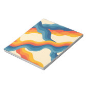 Abstracte Retro Sinaasappel Blauw Wavy Stripe Bold Notitieblok (Linkerzijde)