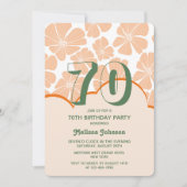 Abstracte Retro Sinaasappel Kamille Bloem Verjaard Kaart (Voorkant)