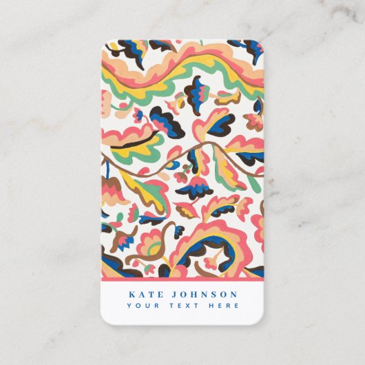 Abstracte Retro Social Media QR Code Logo Visitekaartje (Voorkant)