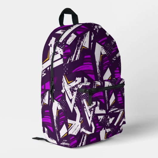Abstracte Retro Stijl Bedrukte Rugzak (Achterkant Hoek Links)
