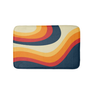 Abstracte retro stijl golven ontwerp badmat