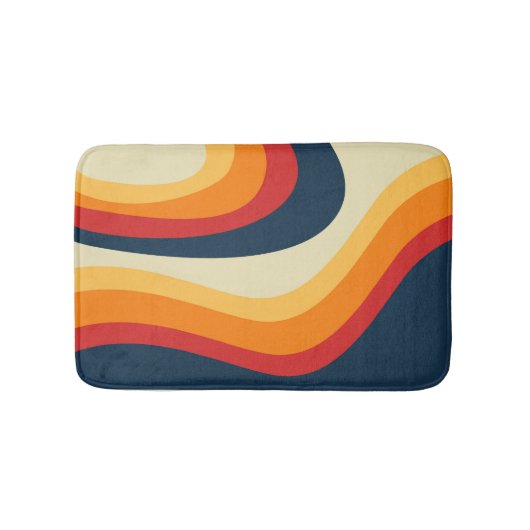 Abstracte retro stijl golven ontwerp badmat (Voorkant)
