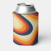 Abstracte retro stijl golven ontwerp blikjeskoeler (Blikje Achterkant)