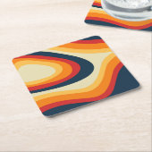 Abstracte retro stijl golven ontwerp kartonnen onderzetters (Schuin)