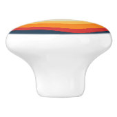 Abstracte retro stijl golven ontwerp keramische knop (Zijkant)