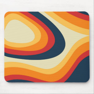 Abstracte retro stijl golven ontwerp muismat