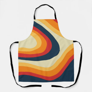 Abstracte retro stijl golven ontwerp schort