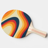 Abstracte retro stijl golven ontwerp tafeltennisbatje (Zijkant)