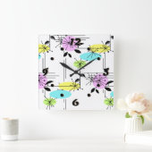 Abstracte retro vierkante klok (Huis)