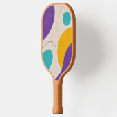 Abstracte Retro Vorm Kleurrijk Pickleball Paddle (Links)