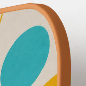 Abstracte Retro Vorm Kleurrijk Pickleball Paddle (Links Detail)
