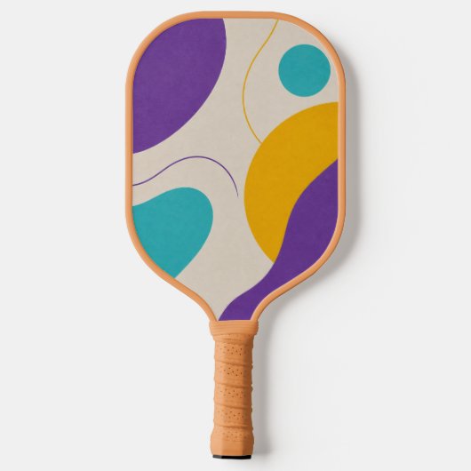 Abstracte Retro Vorm Kleurrijk Pickleball Paddle (Achterkant)