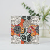 Abstracte Retro Wervelpatroon Japanse Sfeer Kaart (Staand voorkant)