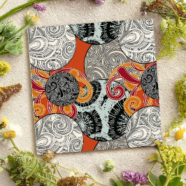 Abstracte Retro Wervelpatroon Japanse Sfeer Kaart