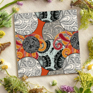Abstracte Retro Wervelpatroon Japanse Sfeer Kaart