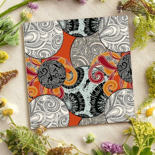 Abstracte Retro Wervelpatroon Japanse Sfeer Kaart