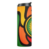 Abstracte retro zon emoji Thermische Tumbler Thermosbeker (Gedraaid links)