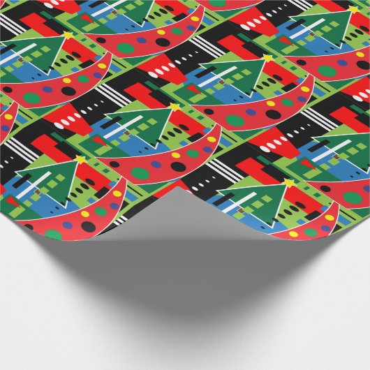 Abstracte Retrokerstperiode Cadeaupapier (Hoek)