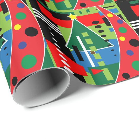 Abstracte Retrokerstperiode Cadeaupapier (Rol Hoek)