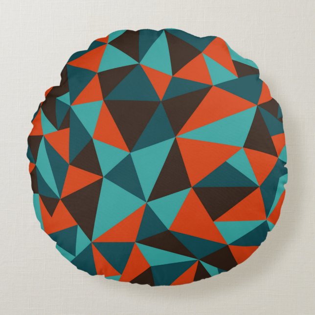 Abstracte retrorgeometrische achtergrond -  rond kussen (Voorkant)