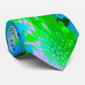 Abstracte Retroventiel in Lavender en Lime Green Stropdas (Opgerold)