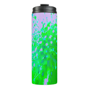 Abstracte Retroventiel in Lavender en Lime Green Thermosbeker