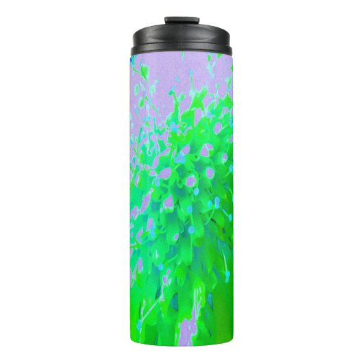 Abstracte Retroventiel in Lavender en Lime Green Thermosbeker (Voorkant)