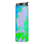 Abstracte Retroventiel in Lavender en Lime Green Thermosbeker (Gedraaid links)