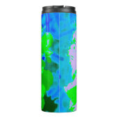 Abstracte Retroventiel in Lavender en Lime Green Thermosbeker (Achterkant)