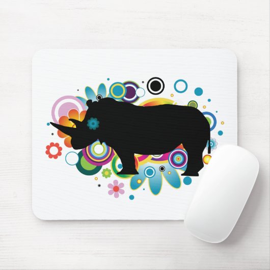 Abstracte Rhino Mousepad Muismat (Met muis)