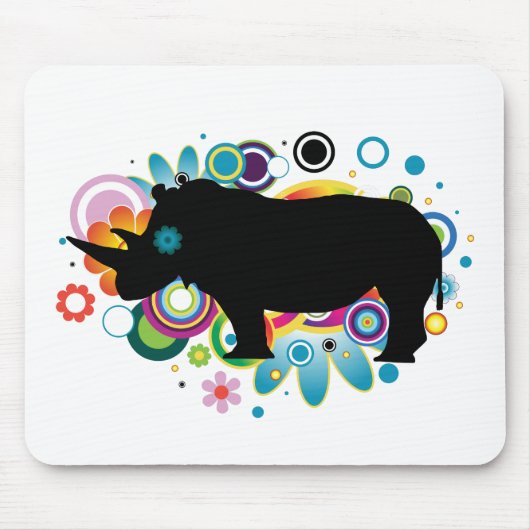 Abstracte Rhino Mousepad Muismat (Voorkant)