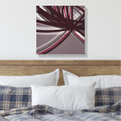 Abstracte ribbons, grijs en Bourgogne | Schaduwen  Canvas Afdruk (Insitu (Slaapkamer))