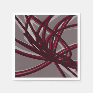 Abstracte ribbons, grijs en Bourgogne Servet