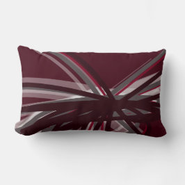 Abstracte ribbons van Burgundy Gray & White Artist Kussen