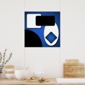 Abstracte rijke moderne blauwe vormen AP0006 Poster (Keuken)