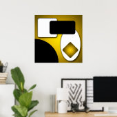 Abstracte rijke moderne gele vormen AP0006 Poster (Thuiskantoor)
