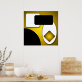 Abstracte rijke moderne gele vormen AP0006 Poster (Keuken)