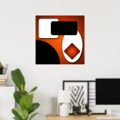 Abstracte rijke moderne oranje vormen AP0006 Poster (Thuiskantoor)