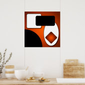 Abstracte rijke moderne oranje vormen AP0006 Poster (Keuken)