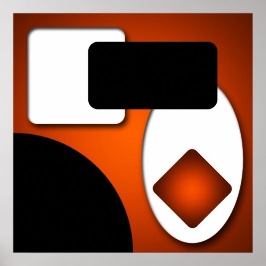 Abstracte rijke moderne oranje vormen AP0006 Poster (Voorkant)