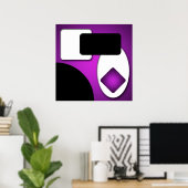 Abstracte rijke moderne Paarse vormen AP0006 Poster (Thuiskantoor)
