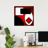 Abstracte rijke moderne Rode Vormen AP0006 Poster (Thuiskantoor)