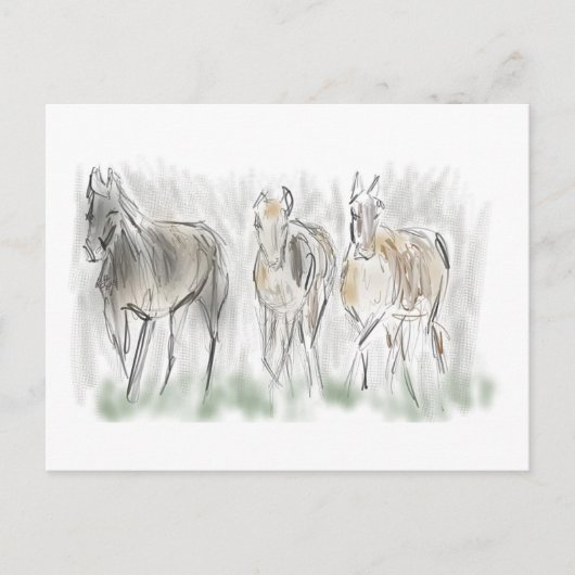 Abstracte rijpaarden briefkaart (Voorkant)